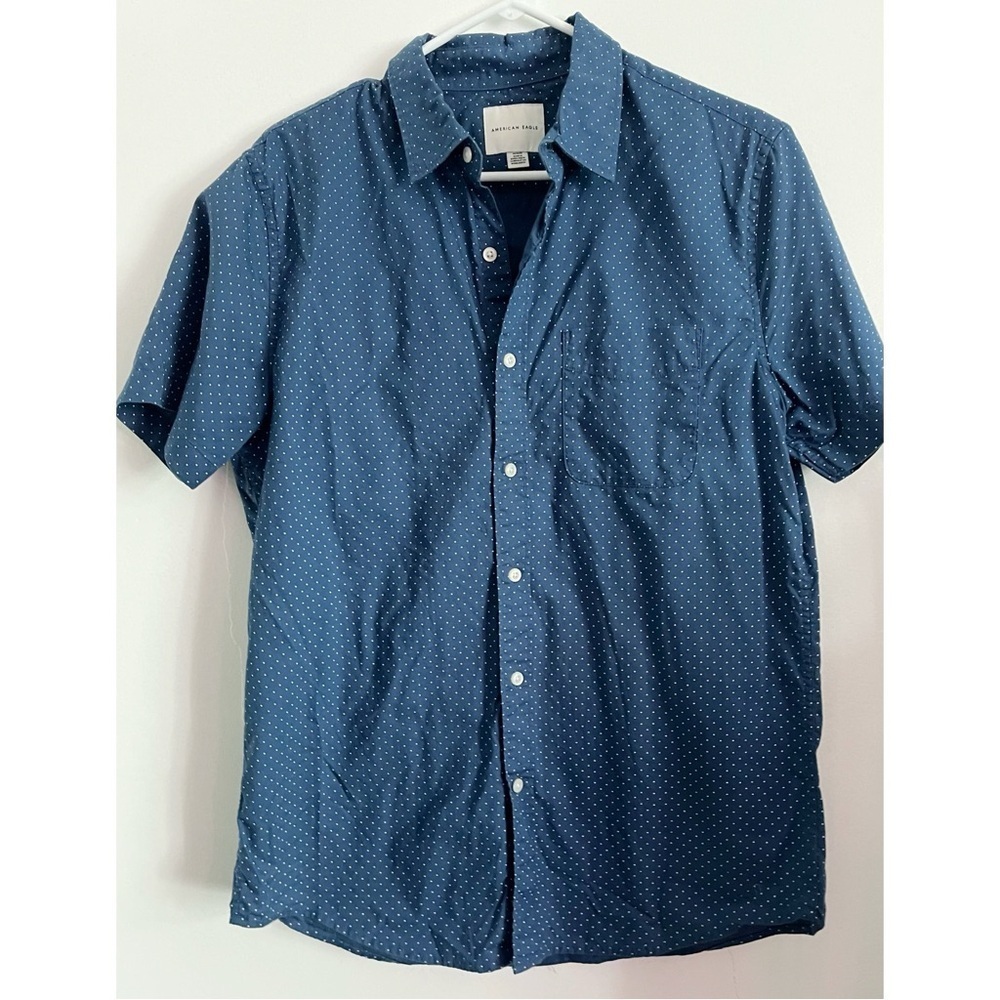 American Eagle Outfitters • Blue Polka Dot Button Down Shirt
